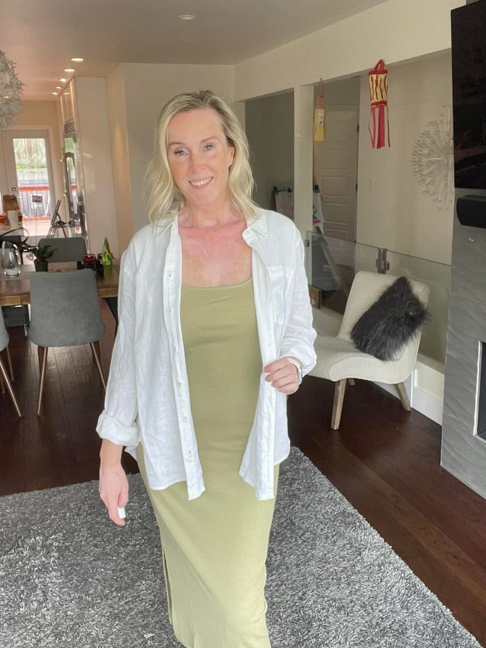Vero Moda Olive Scoop Neck Tank Midi Dress - Picture 5 of 5